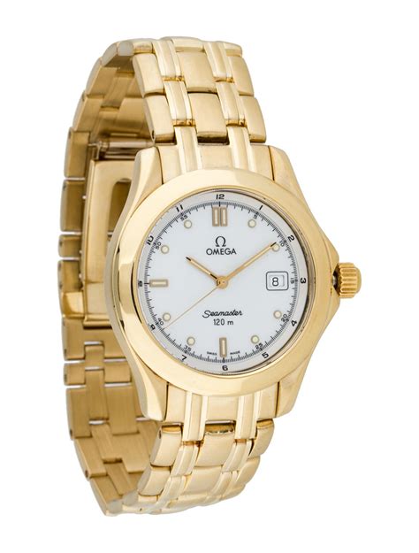 omega silver and gold watch|omega 18k gold ladies watch.